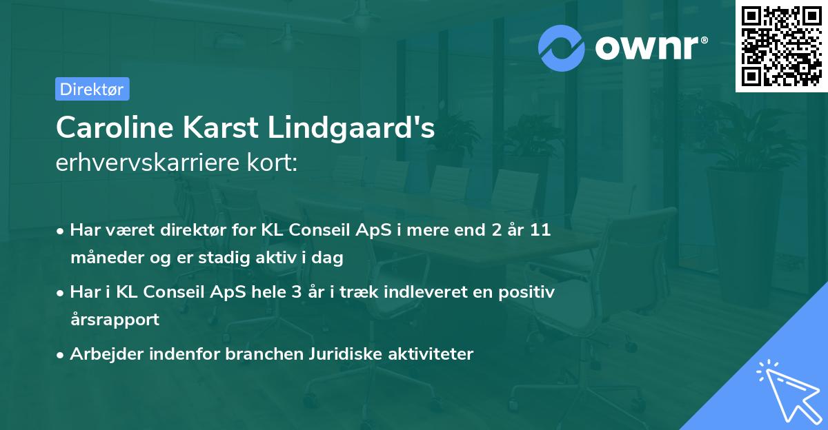 Caroline Karst Lindgaard's erhvervskarriere kort