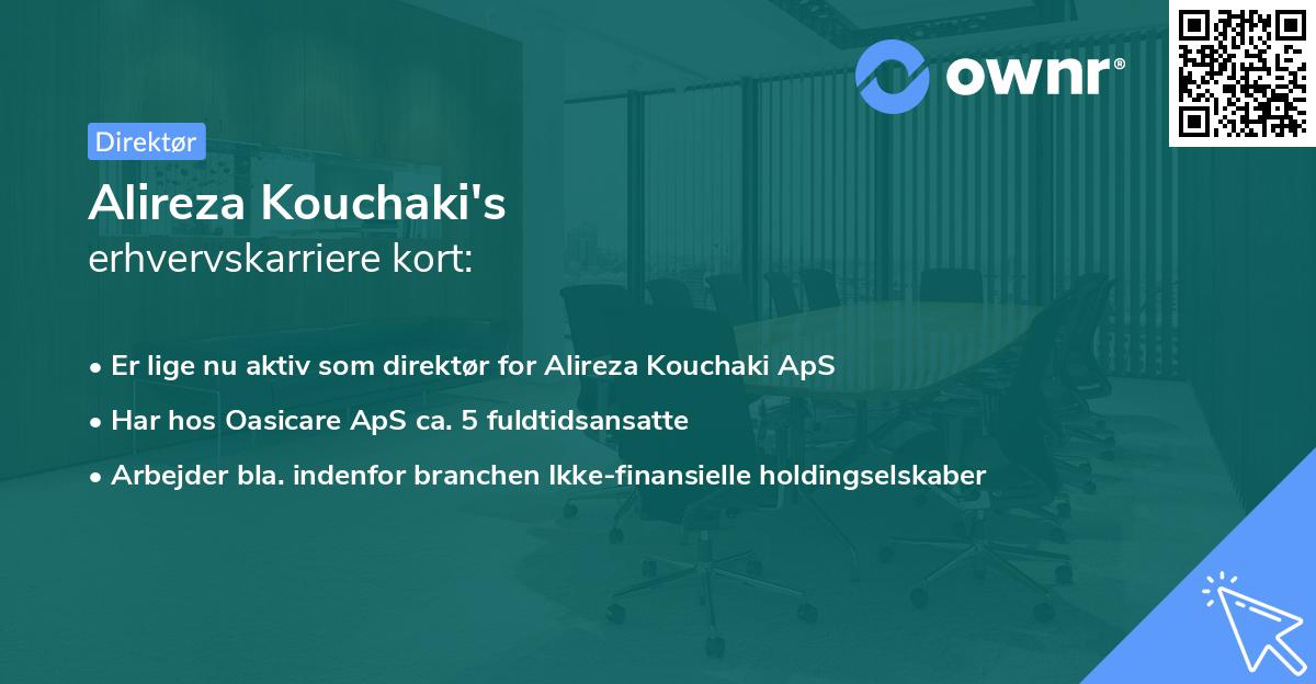 Alireza Kouchaki's erhvervskarriere kort