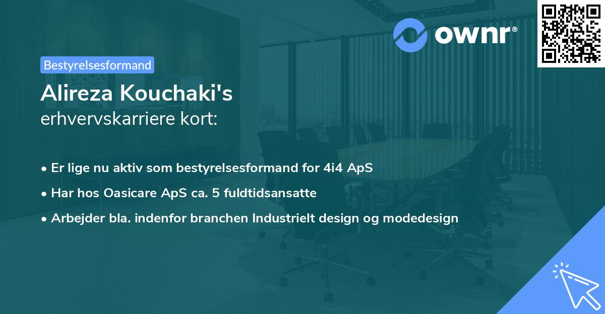 Alireza Kouchaki's erhvervskarriere kort