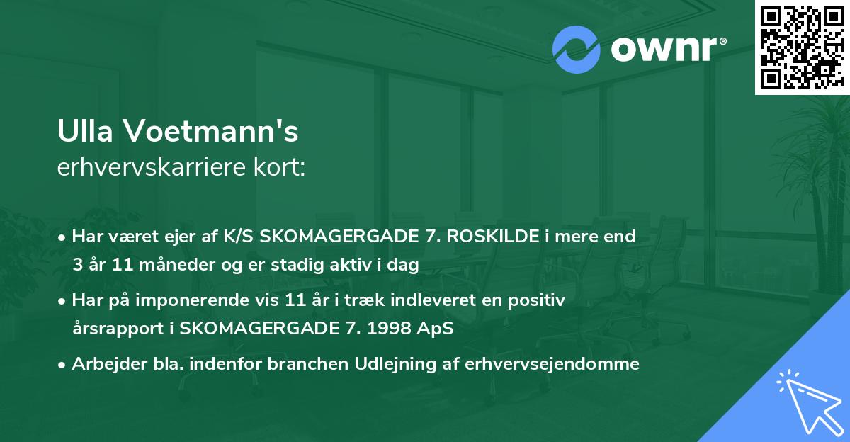 Ulla Voetmann's erhvervskarriere kort
