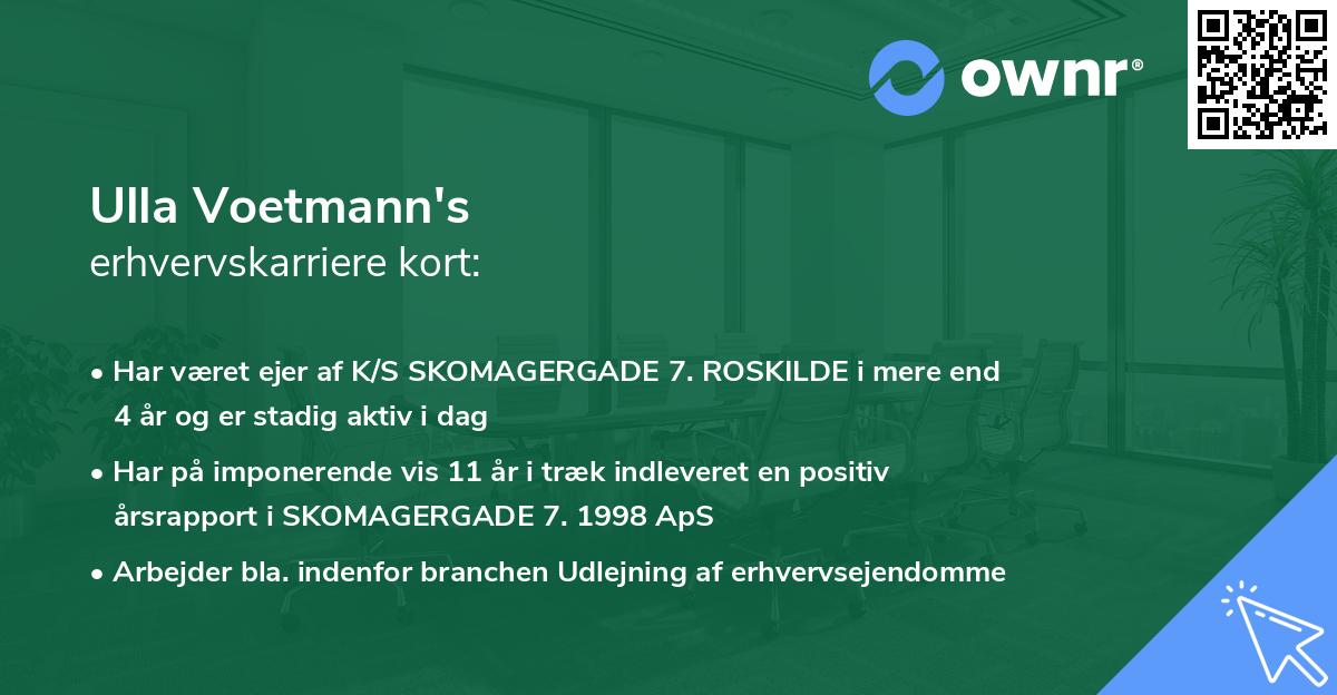 Ulla Voetmann's erhvervskarriere kort