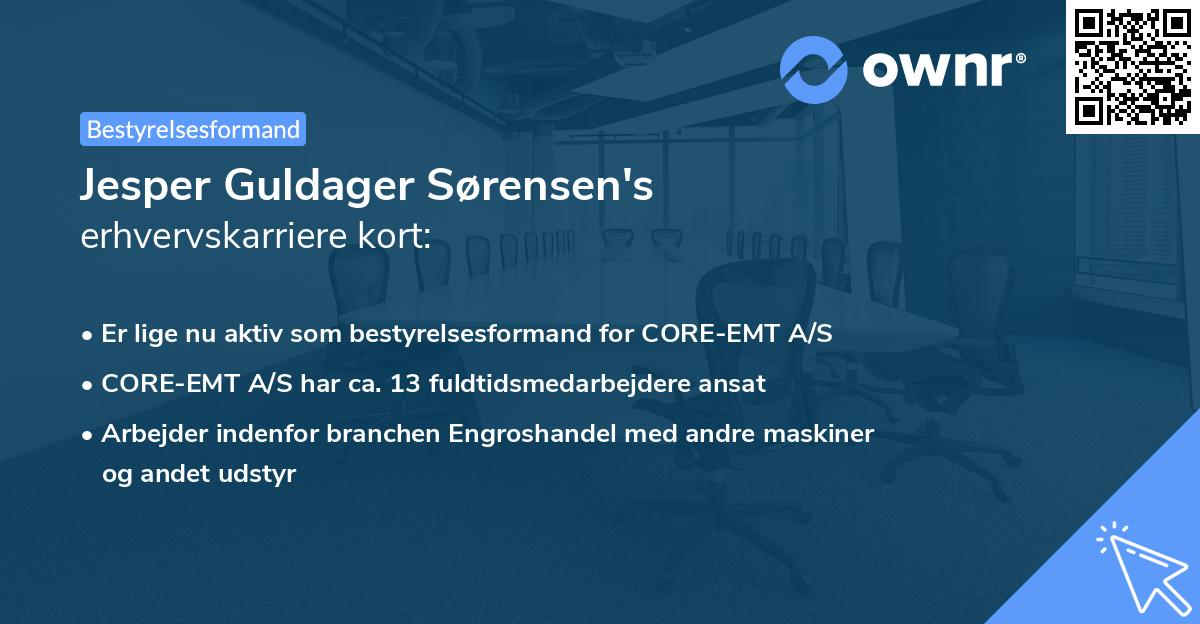 Jesper Guldager Sørensen's erhvervskarriere kort