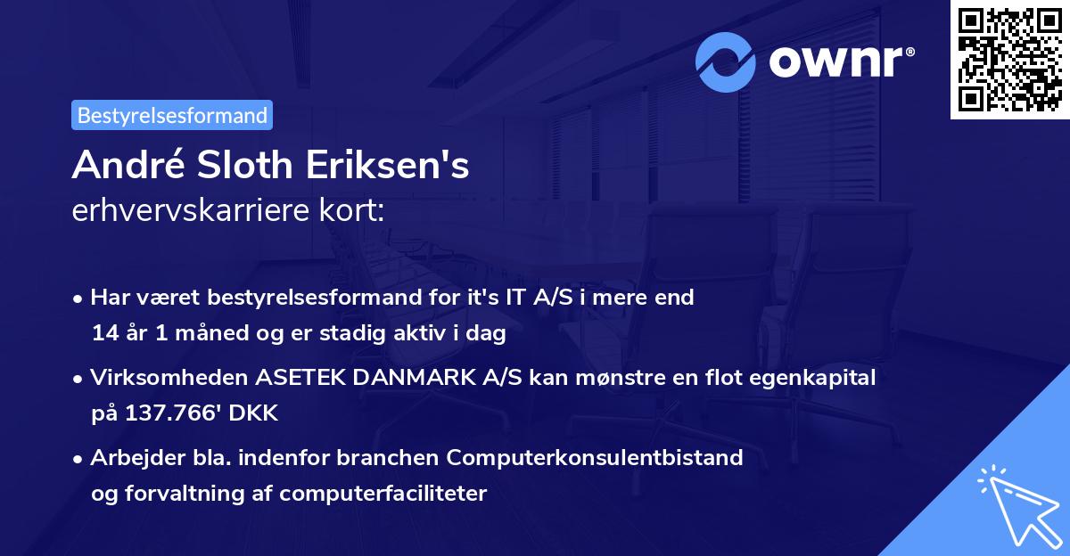 André Sloth Eriksen's erhvervskarriere kort