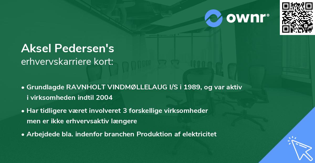 Aksel Pedersen's erhvervskarriere kort