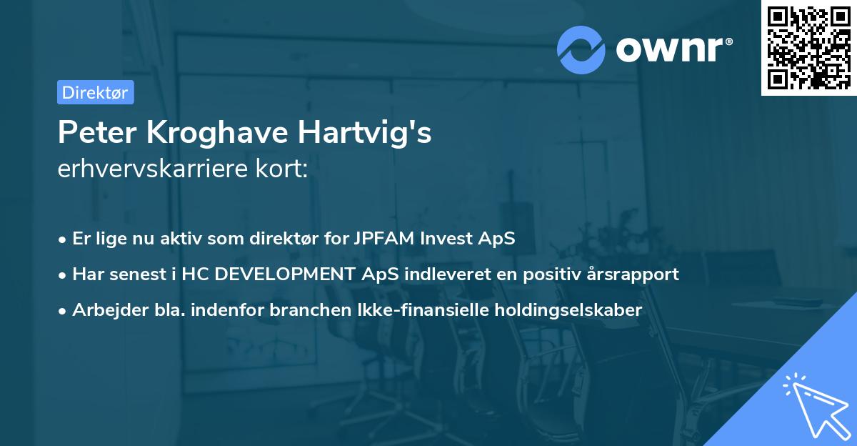 Peter Kroghave Hartvig's erhvervskarriere kort