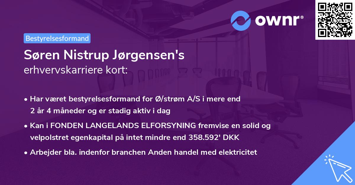 Søren Nistrup Jørgensen's erhvervskarriere kort