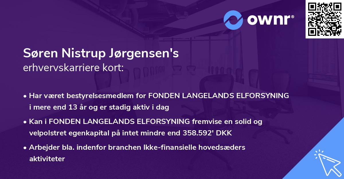 Søren Nistrup Jørgensen's erhvervskarriere kort