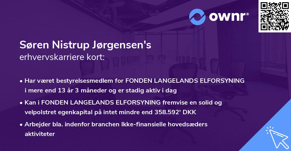 Søren Nistrup Jørgensen's erhvervskarriere kort