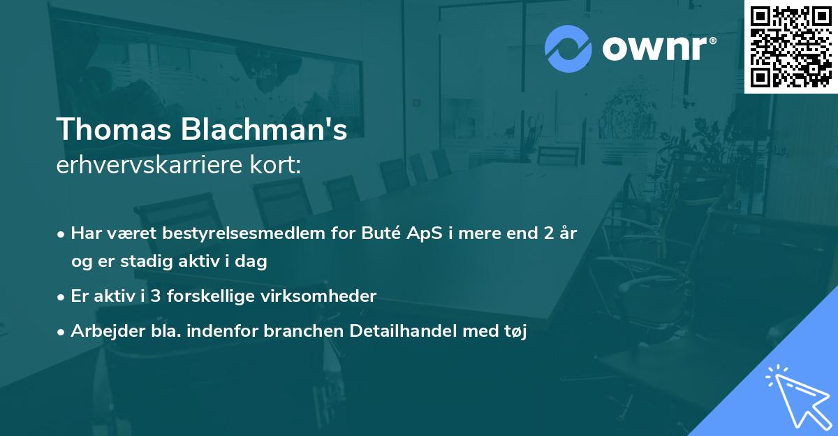Thomas Blachman's erhvervskarriere kort