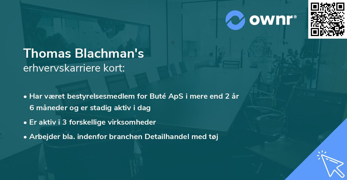 Thomas Blachman's erhvervskarriere kort