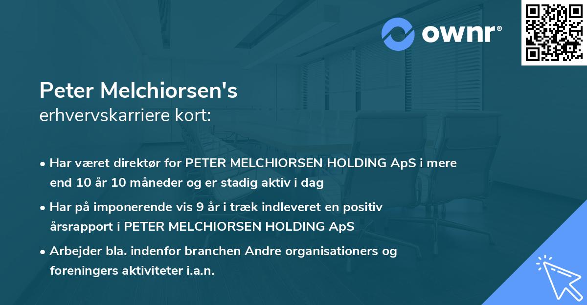 Peter Melchiorsen's erhvervskarriere kort