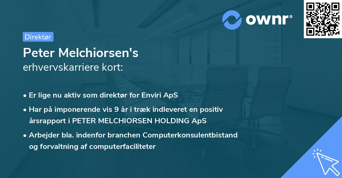 Peter Melchiorsen's erhvervskarriere kort