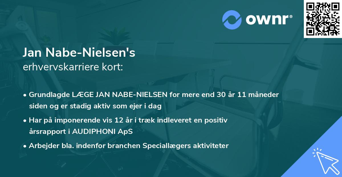 Jan Nabe-Nielsen's erhvervskarriere kort