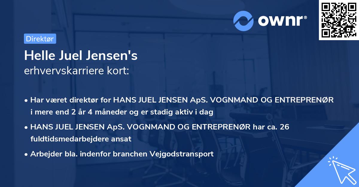 Helle Juel Jensen's erhvervskarriere kort