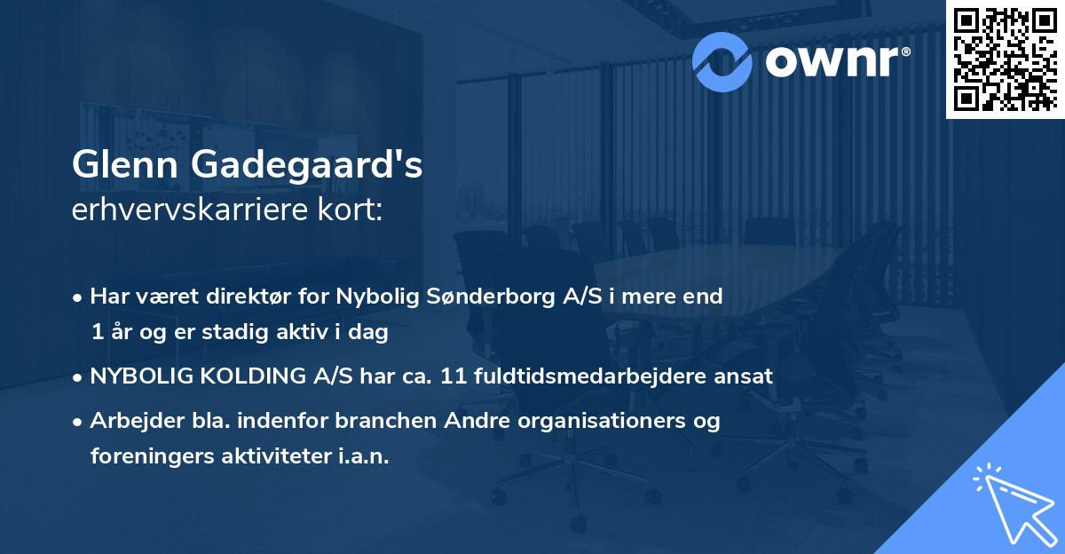 Glenn Gadegaard's erhvervskarriere kort