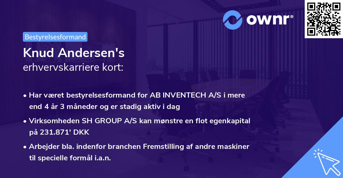 Knud Andersen's erhvervskarriere kort