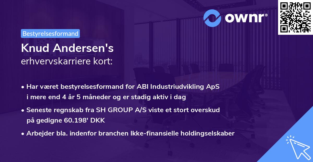 Knud Andersen's erhvervskarriere kort