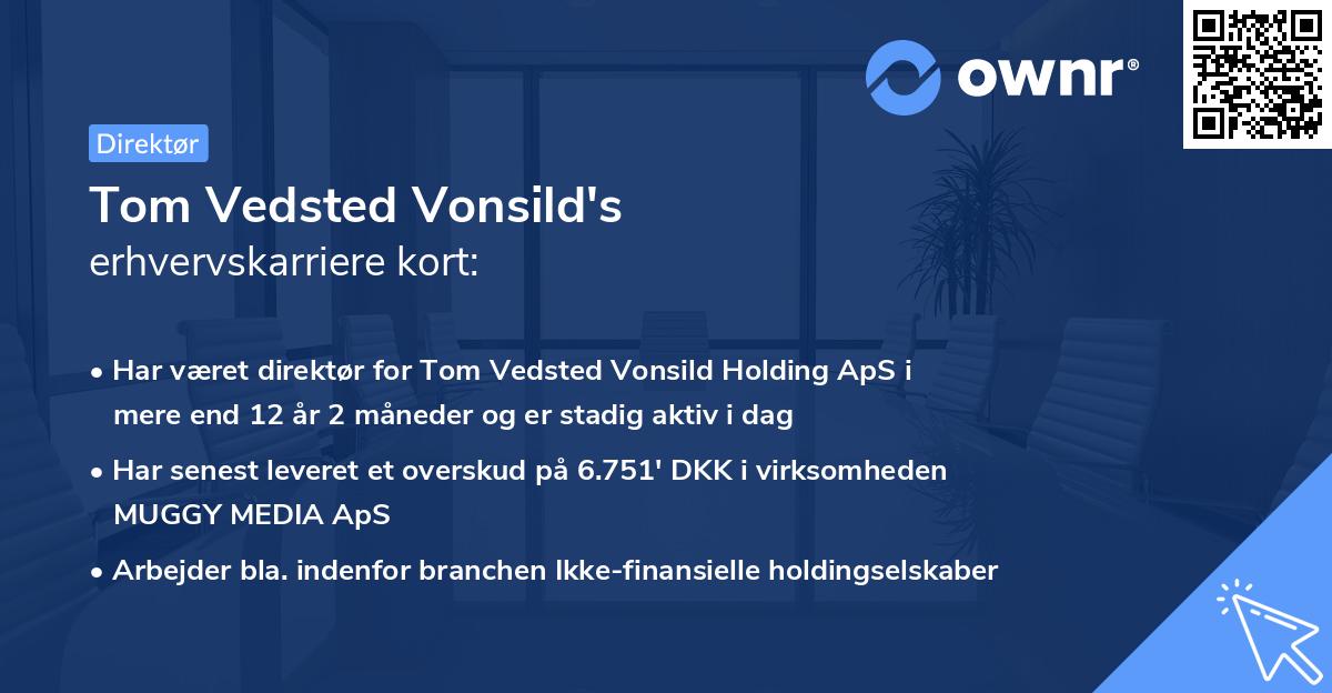 Tom Vedsted Vonsild's erhvervskarriere kort