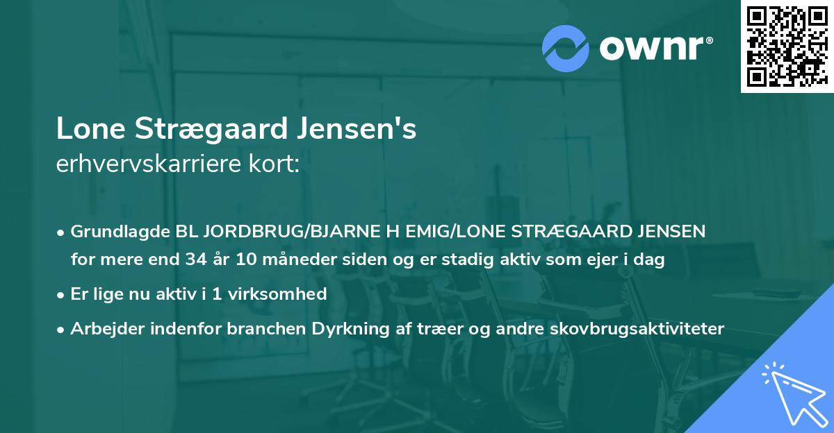 Lone Strægaard Jensen's erhvervskarriere kort