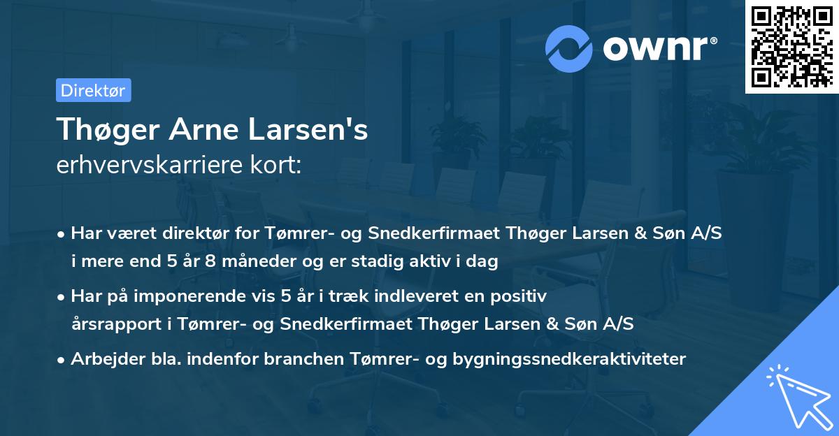 Thøger Arne Larsen's erhvervskarriere kort