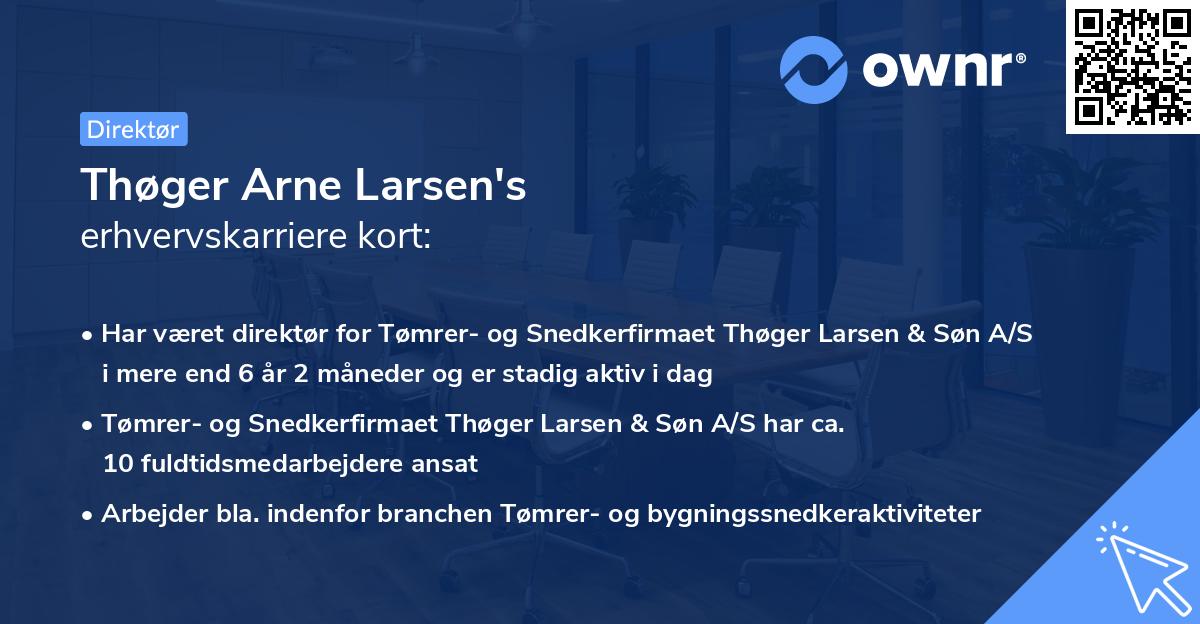 Thøger Arne Larsen's erhvervskarriere kort