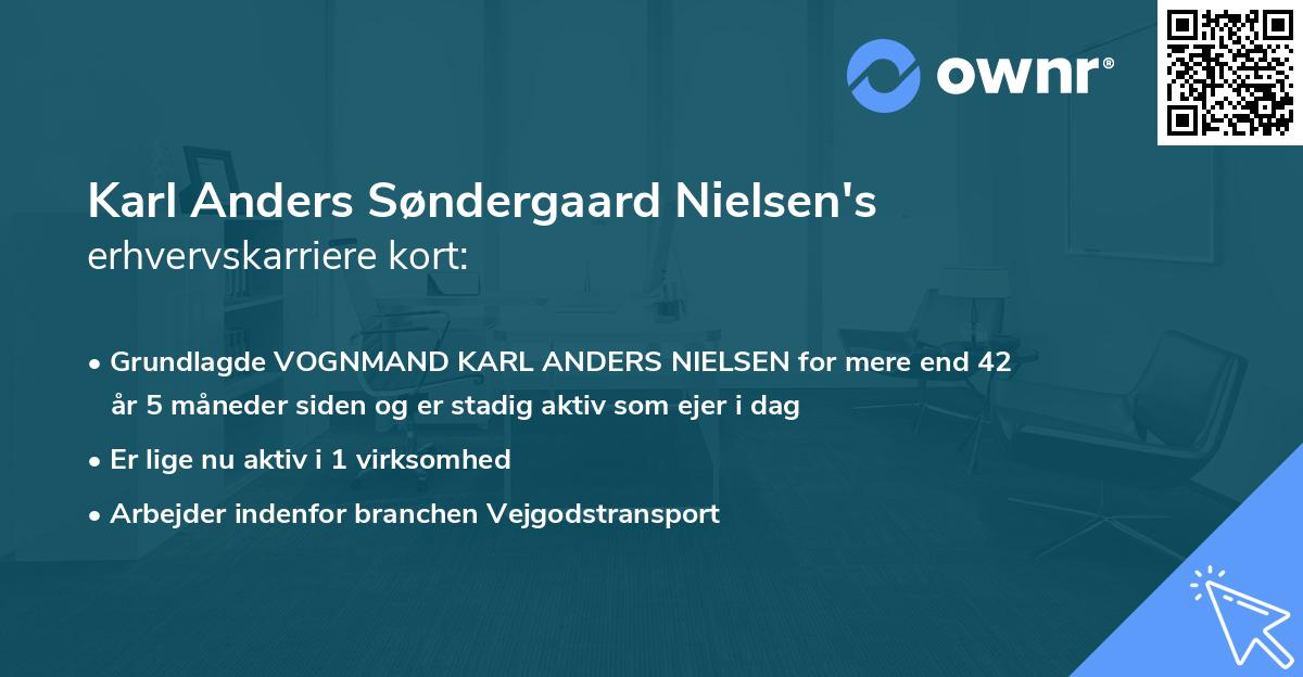 Karl Anders Søndergaard Nielsen's erhvervskarriere kort