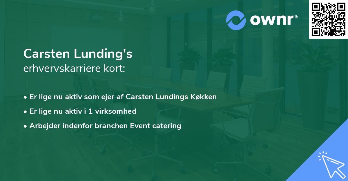 Carsten Lunding's erhvervskarriere kort