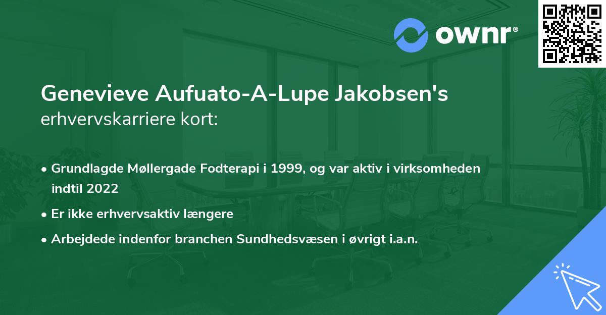 Genevieve Aufuato-A-Lupe Jakobsen's erhvervskarriere kort