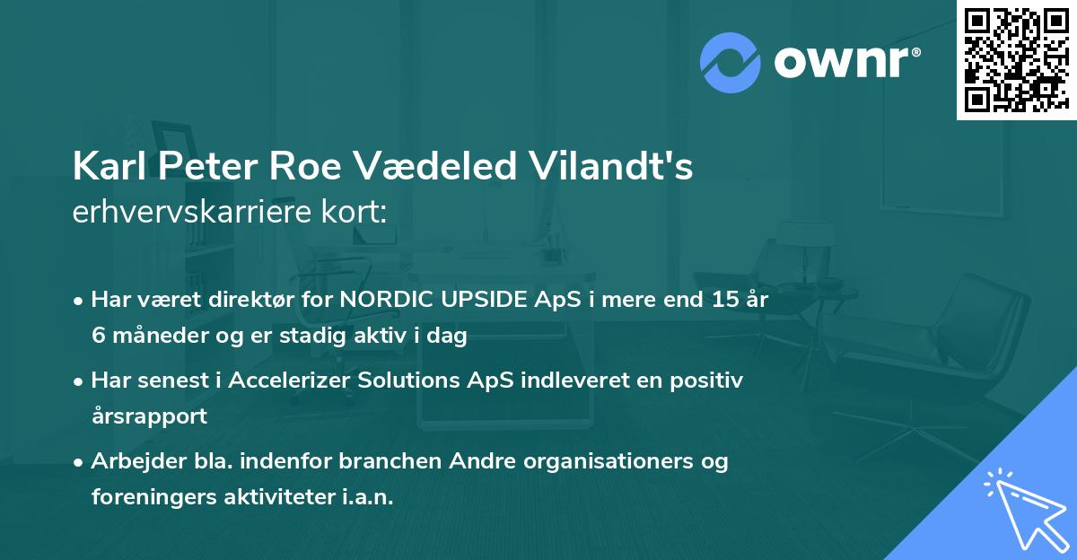 Karl Peter Roe Vædeled Vilandt's erhvervskarriere kort