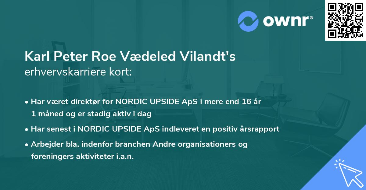 Karl Peter Roe Vædeled Vilandt's erhvervskarriere kort