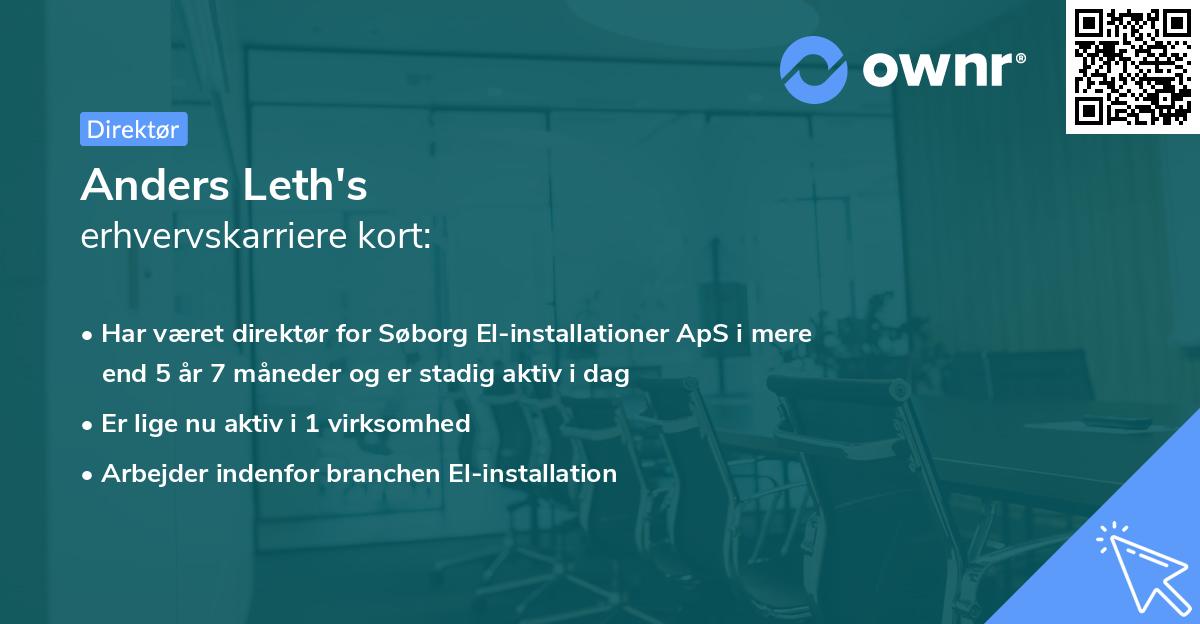 Anders Leth's erhvervskarriere kort