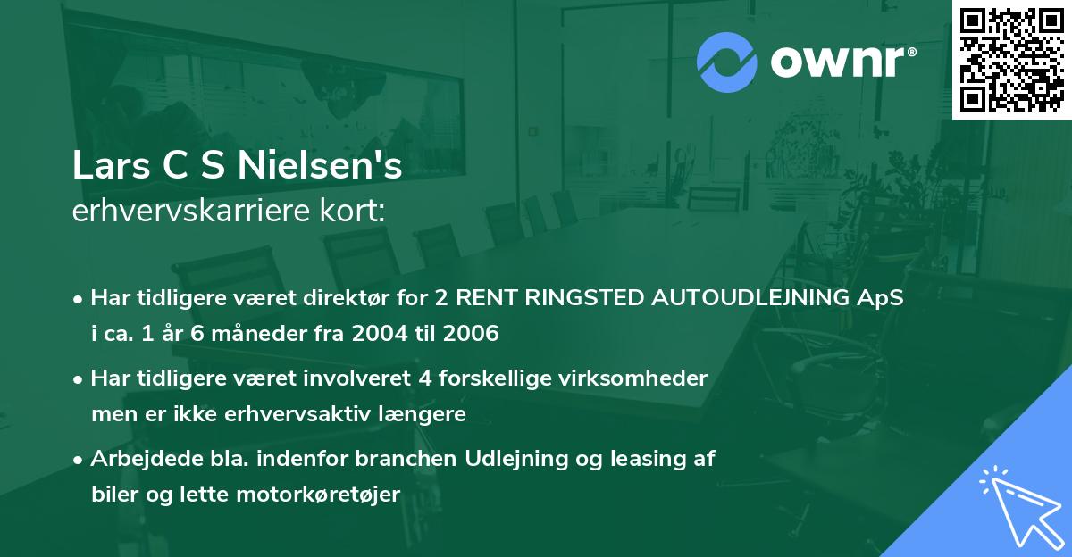 Lars C S Nielsen's erhvervskarriere kort
