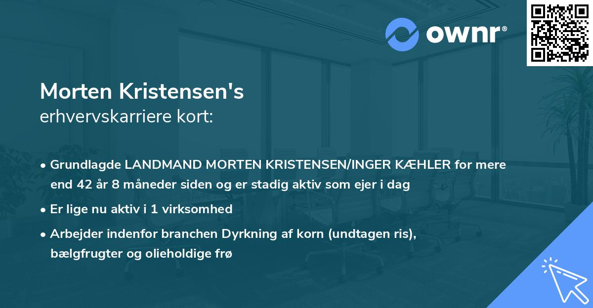 Morten Kristensen's erhvervskarriere kort