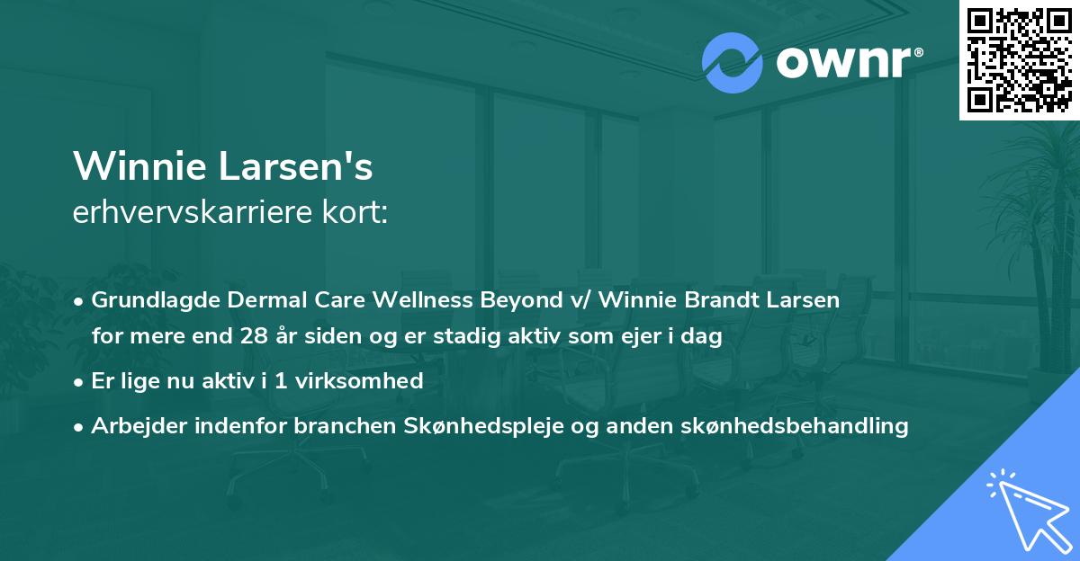 Winnie Larsen's erhvervskarriere kort