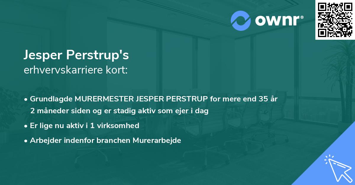 Jesper Perstrup's erhvervskarriere kort