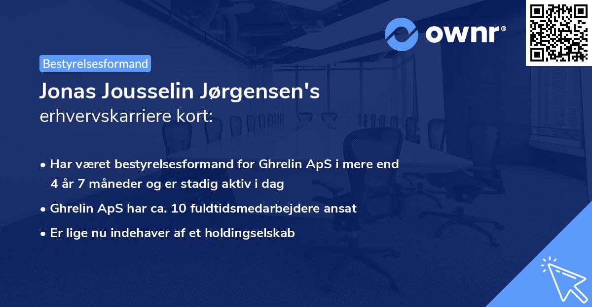 Jonas Jousselin Jørgensen's erhvervskarriere kort