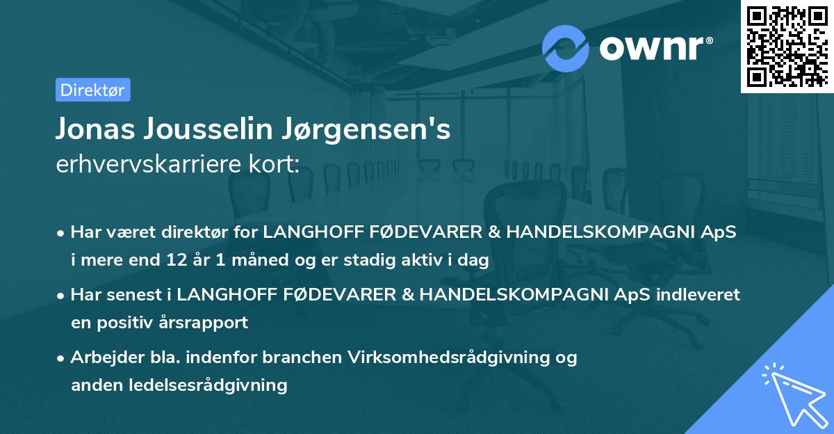 Jonas Jousselin Jørgensen's erhvervskarriere kort