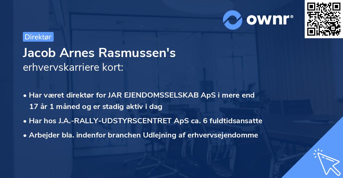 Jacob Arnes Rasmussen's erhvervskarriere kort