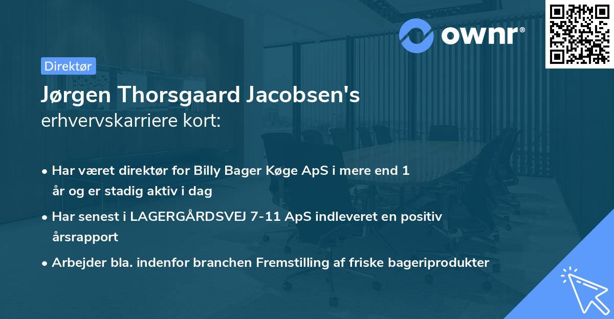 Jørgen Thorsgaard Jacobsen's erhvervskarriere kort