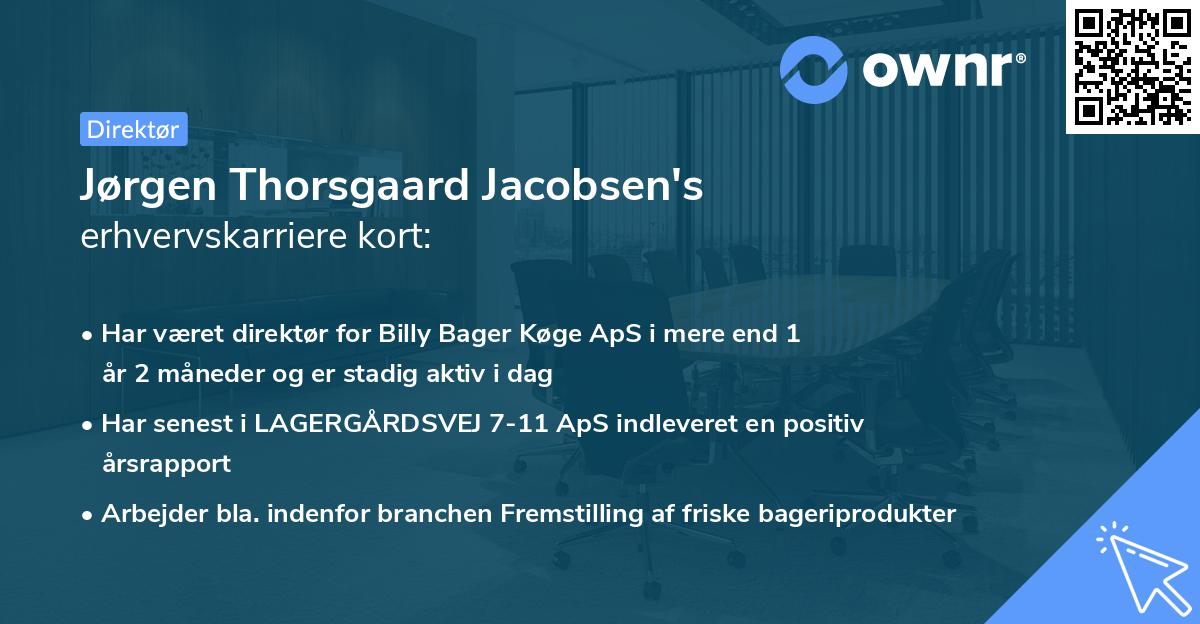 Jørgen Thorsgaard Jacobsen's erhvervskarriere kort