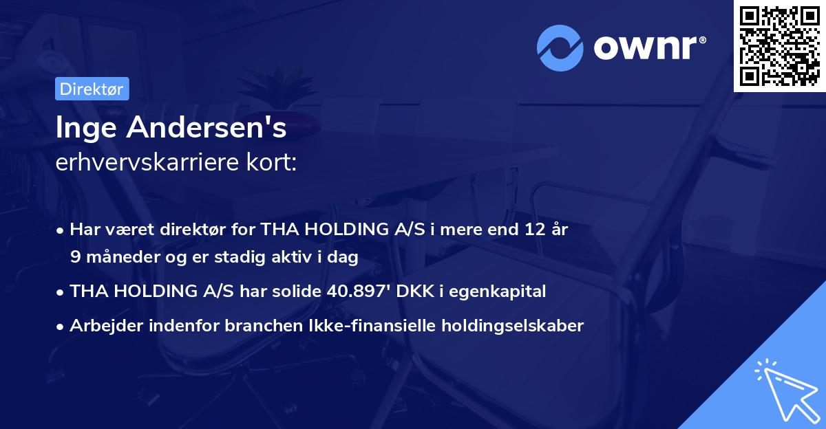 Inge Andersen's erhvervskarriere kort