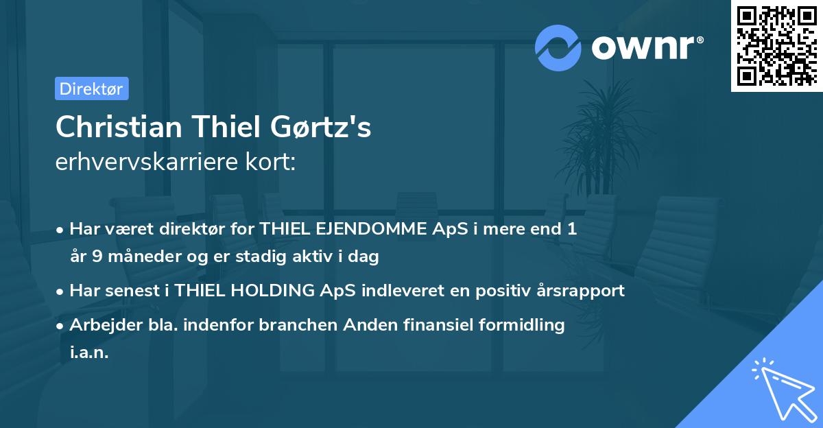 Christian Thiel Gørtz's erhvervskarriere kort