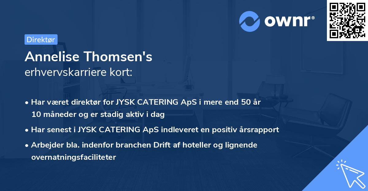 Annelise Thomsen's erhvervskarriere kort