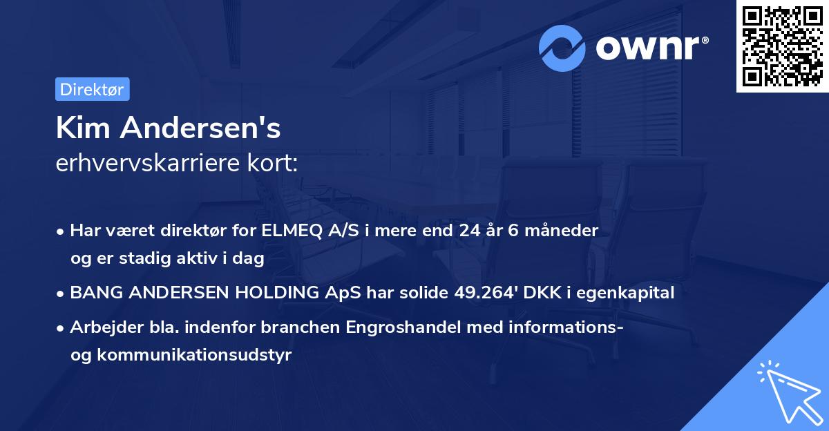Kim Andersen's erhvervskarriere kort