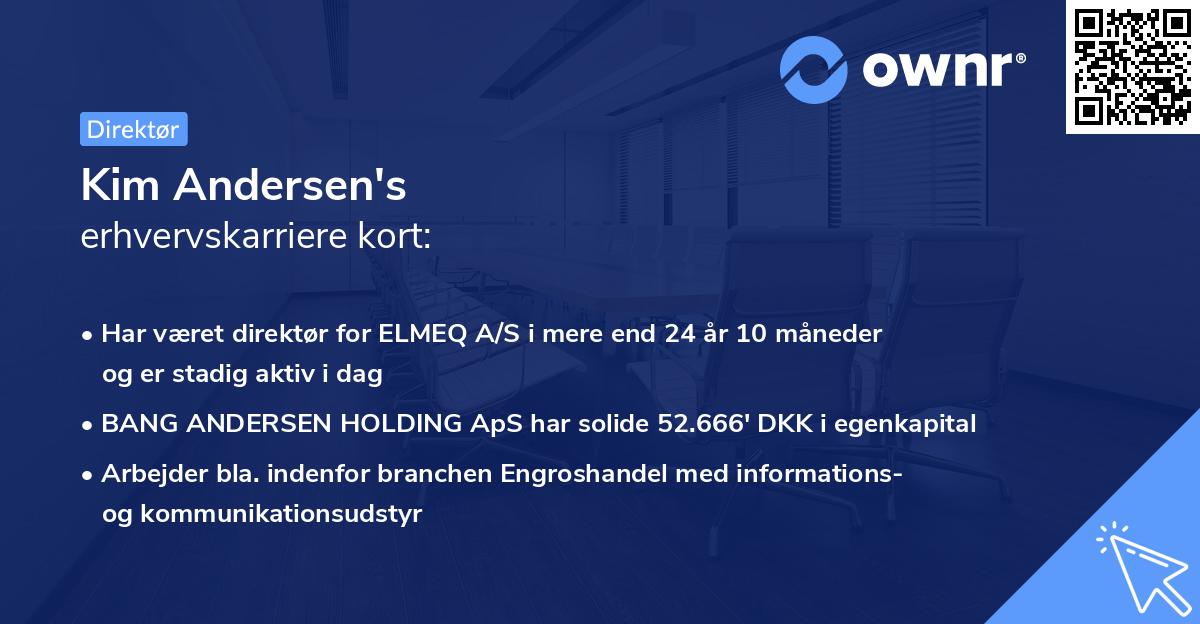 Kim Andersen's erhvervskarriere kort