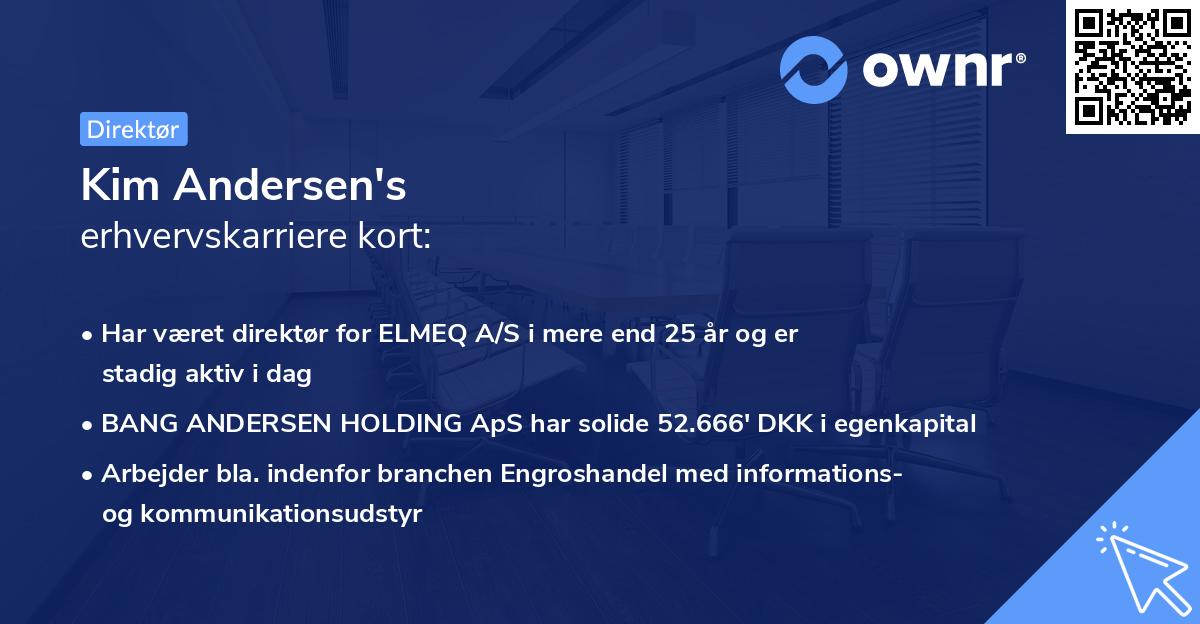Kim Andersen's erhvervskarriere kort