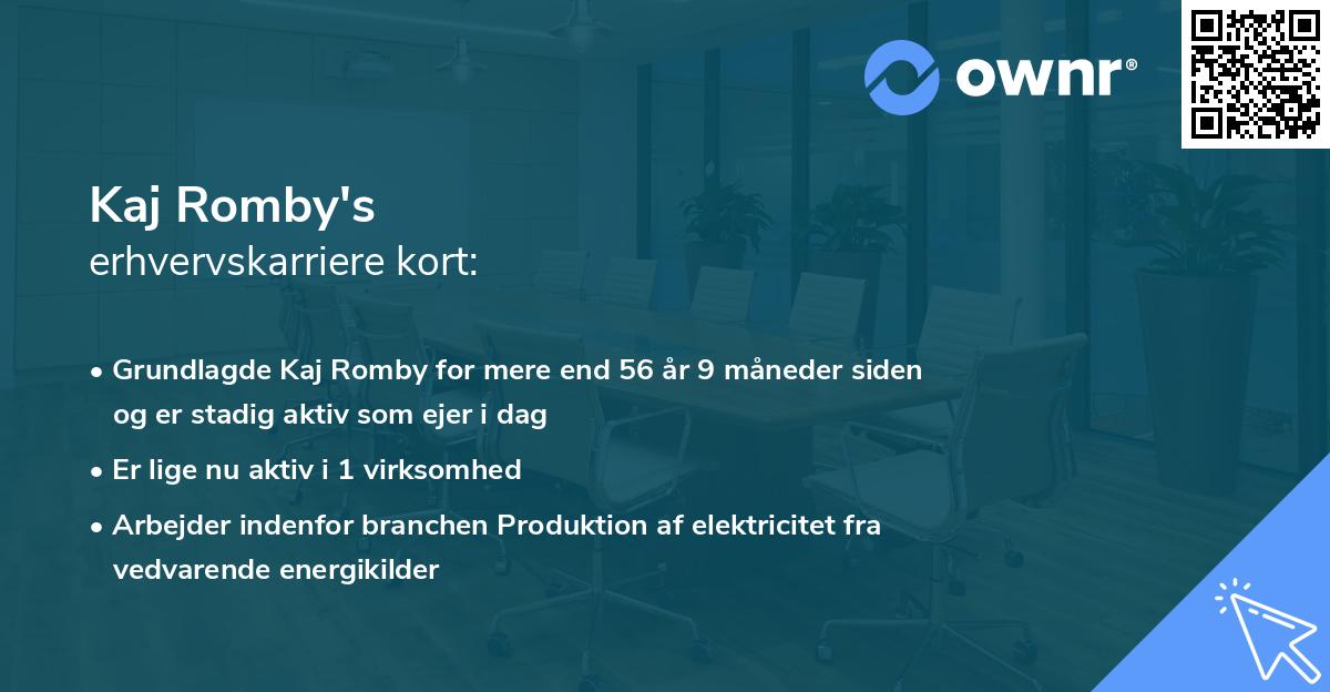 Kaj Romby's erhvervskarriere kort