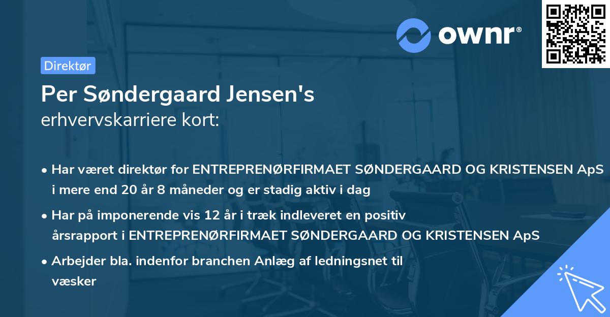 Per Søndergaard Jensen's erhvervskarriere kort