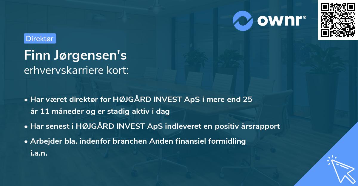 Finn Jørgensen's erhvervskarriere kort