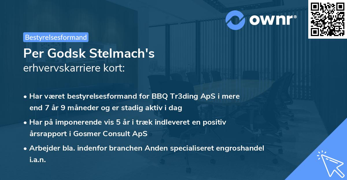Per Godsk Stelmach's erhvervskarriere kort
